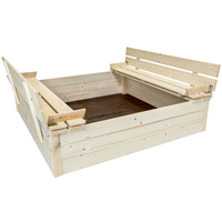 Square FSC® Certified Wood Sand Pit with Bench