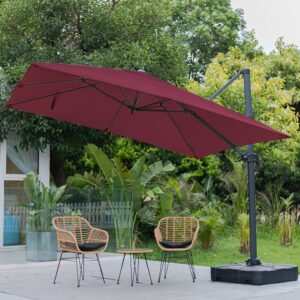 3 x 3M Wide Garden Parasol Outdoor Hanging UV Resistant and Waterproof Umbrella for Patio