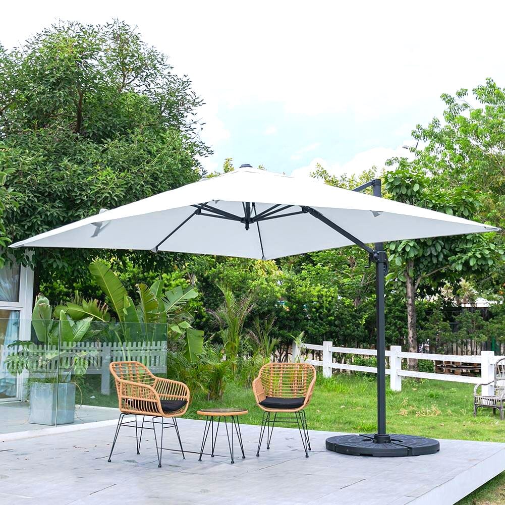 3 x 3 m Square Cantilever Parasol Outdoor Hanging Umbrella for Garden and Patio