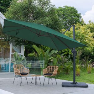 3 x 3 m Square Cantilever Parasol Outdoor Hanging Umbrella for Garden and Patio