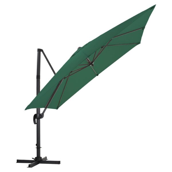 3 x 3 m Square Cantilever Parasol Outdoor Hanging Umbrella for Garden and Patio