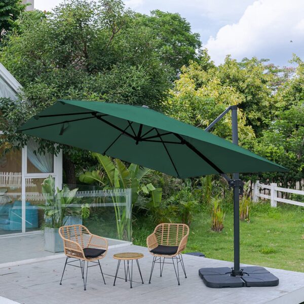 3 x 3M Wide Garden Parasol Outdoor Hanging UV Resistant and Waterproof Umbrella for Patio
