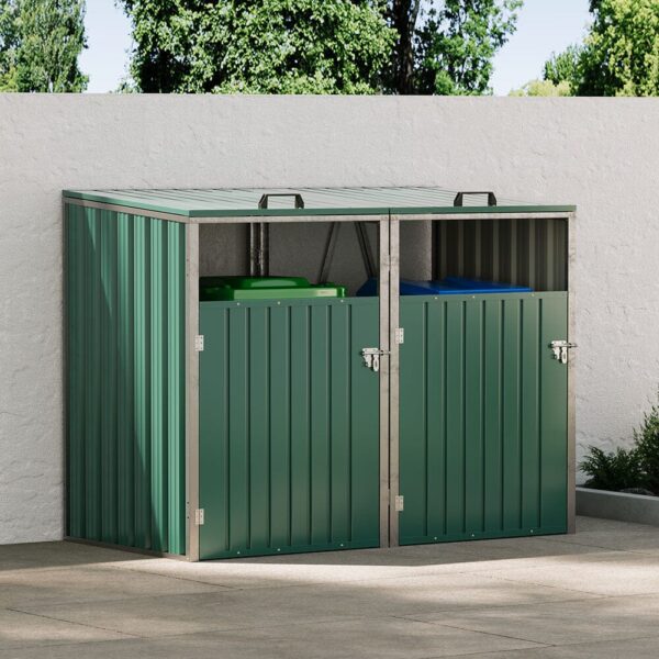Metal Outdoor Bin Shed for 1/2/3/4 Trash Bins