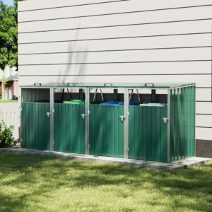 Metal Outdoor Bin Shed for 1/2/3/4 Trash Bins